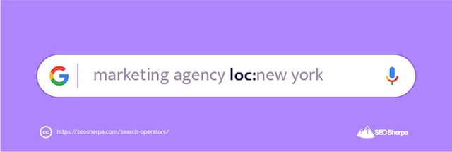 Nombre del lugar del operador de búsqueda de Google