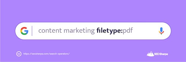 Tipo de archivo del operador de búsqueda de Google