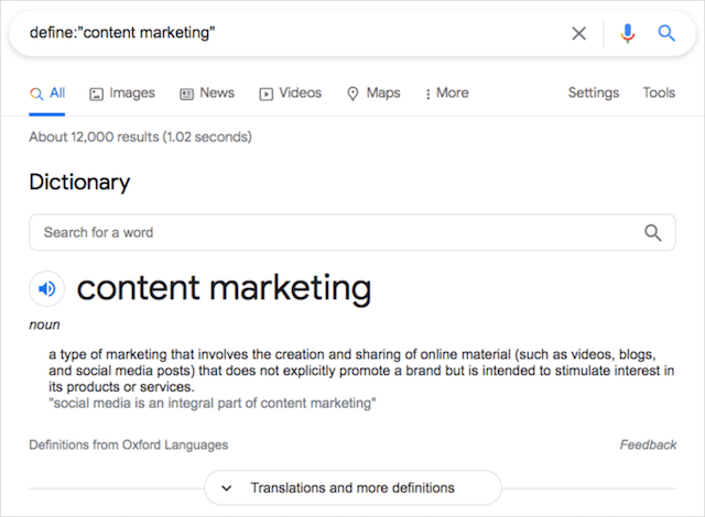 Definir ejemplo de operador de búsqueda
