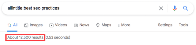 Operador de búsqueda de todo en el título