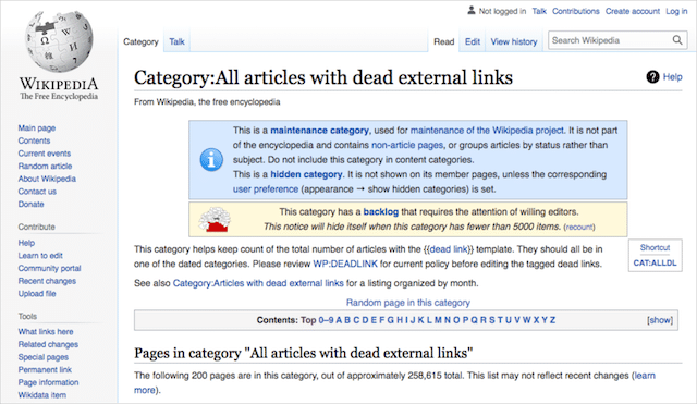 Categoria de link morto da Wikipedia