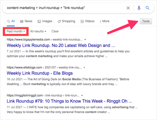 Filtrar Link Round Up por Mês Passado