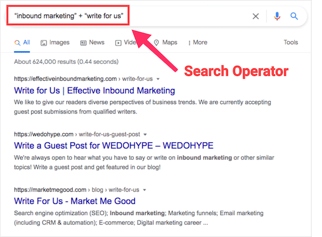 Operadores de pesquisa de postagem de convidados