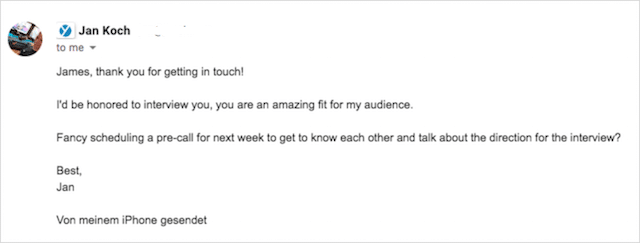 Resposta de divulgação de podcast