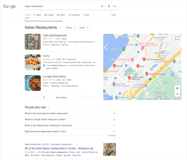 イタリア料理レストランSERPドバイ