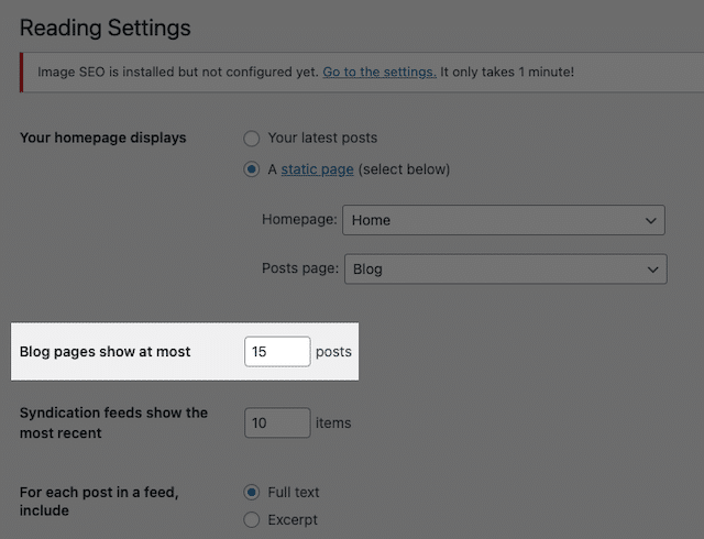 WordPress 設置顯示最後 15 個帖子