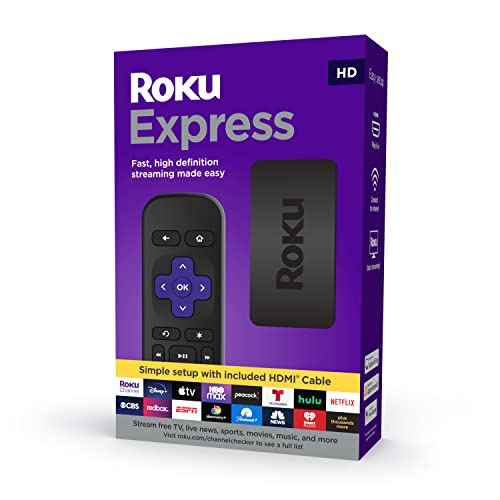 Roku Express |高速HDMIケーブルとシンプルなリモコンを備えたHDストリーミングメディアプレーヤー