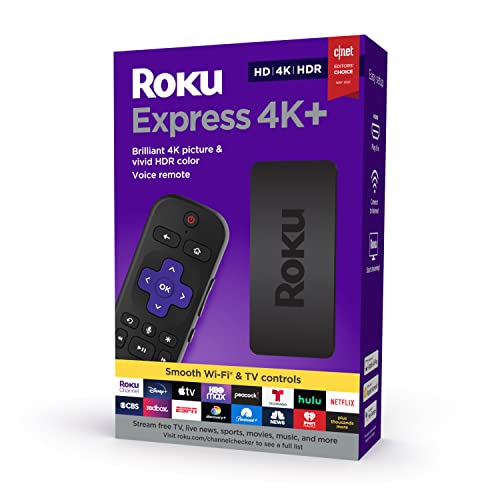 Roku Express 4K + 2021 |スムーズなワイヤレスストリーミングを備えたストリーミングメディアプレーヤーHD/4K/HDRとTVコントロールを備えたRokuVoiceRemote、プレミアムHDMIケーブルを含む