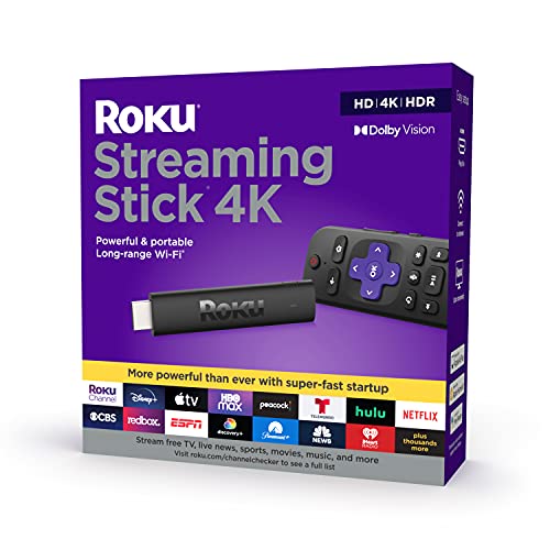 Roku Streaming Stick 4K 2021 | RokuVoiceリモコンとTVコントロールを備えたストリーミングデバイス4K/HDR / Dolby Vision
