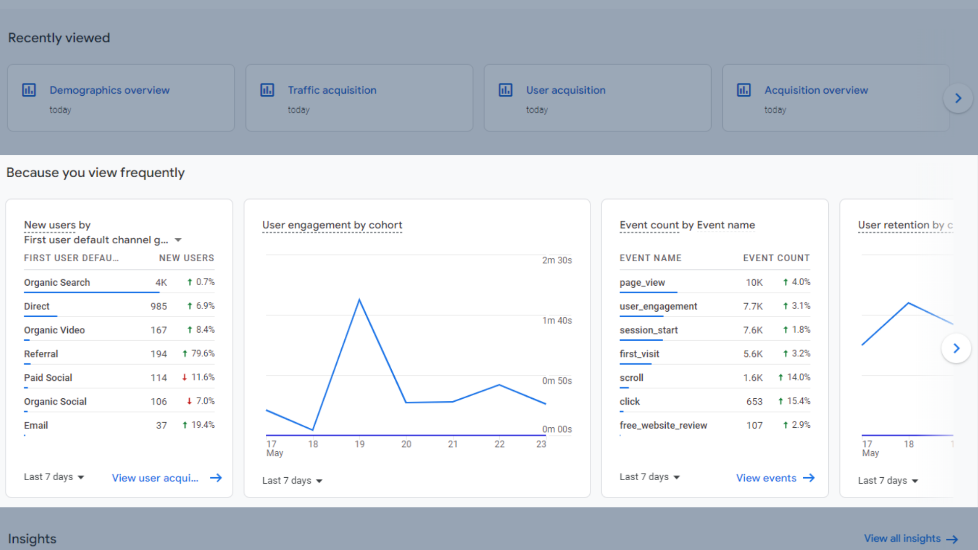 「よく見るから」クイックメニュー