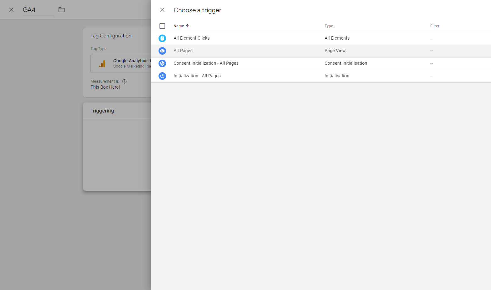 測定IDをタグに貼り付けます