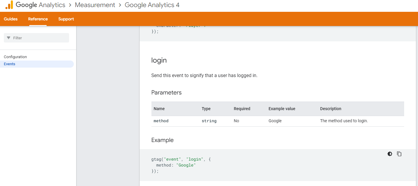 推奨されるイベントパラメータ
