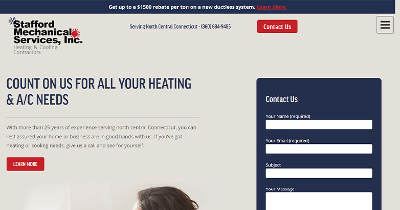 Stafford เครื่องกล Services Inc. The home page of the HVAC company Stafford Mechanical Services Inc.