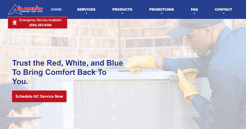 แอร์อเมริกา (บริษัท HVAC) The website of Air America, a Florida HVAC company