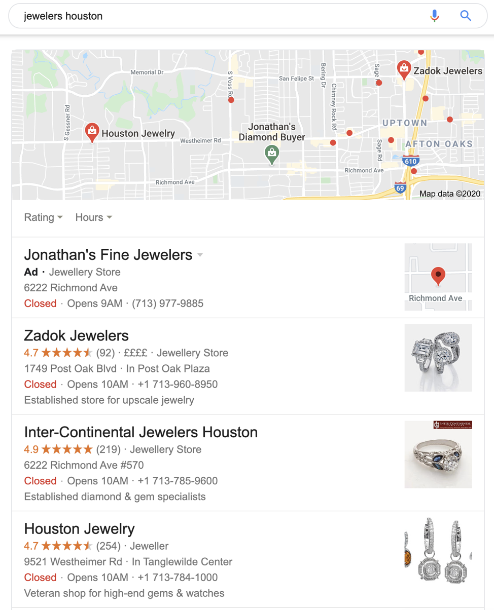 Exemplu Google Maps care listează dealeri