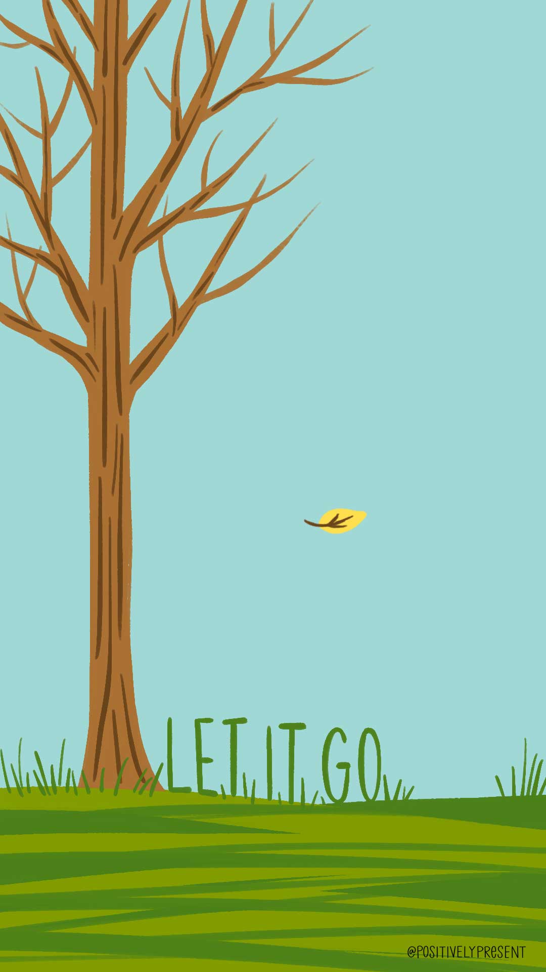 Kahler Baum, der das letzte Blatt fallen lässt, sagt, lass es gehen.