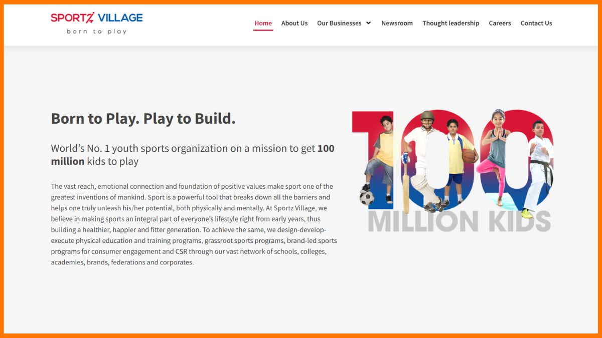 Página de inicio de Sportz Village