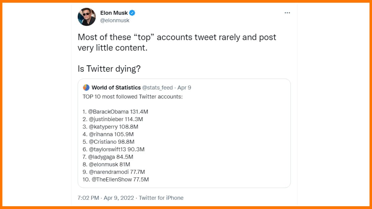 Tweet dei migliori account di Elon Musk