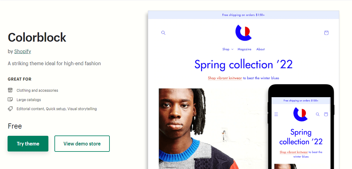 ธีม Colorblock Shopify