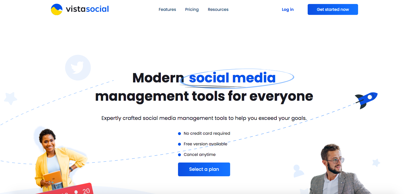 CTAの例VistaSocialのホームページ