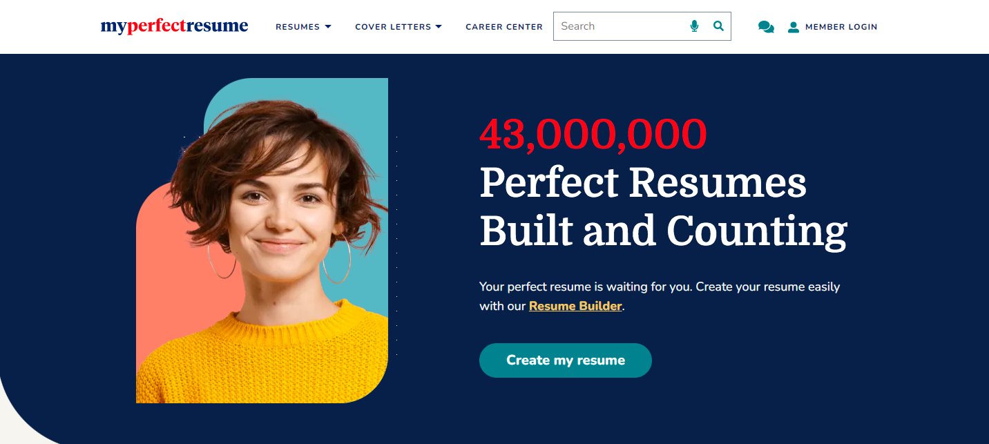 Myperfectresumeのホームページ