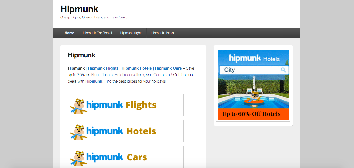 CTAの例Hipmunkのホームページ