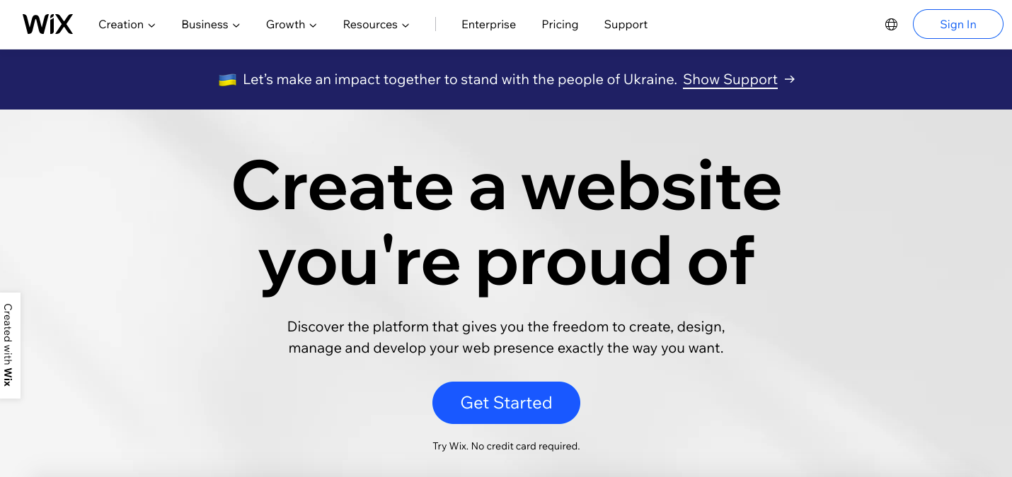 Wixのホームページ