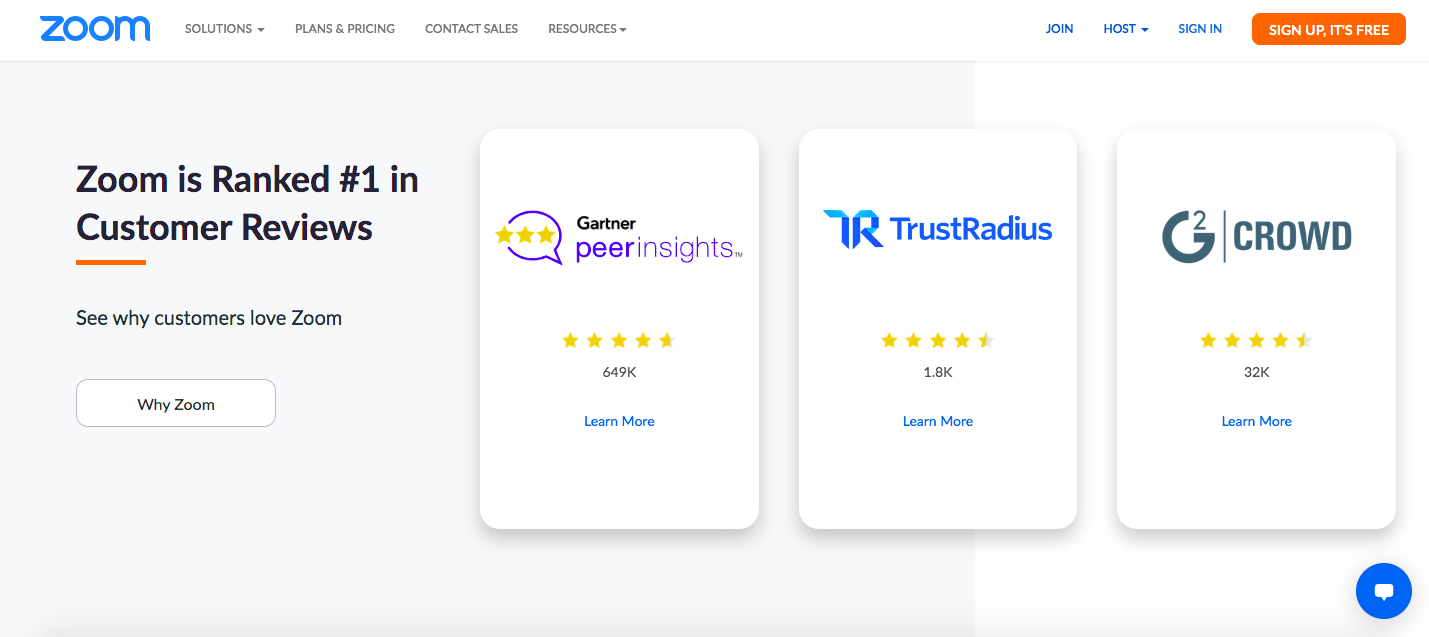 ズームのホームページ