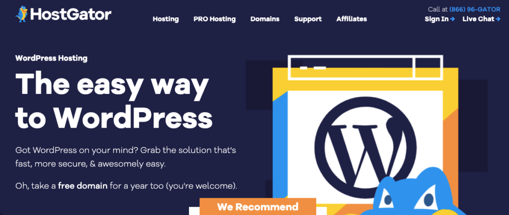 Hostgator-Hosting für WordPress