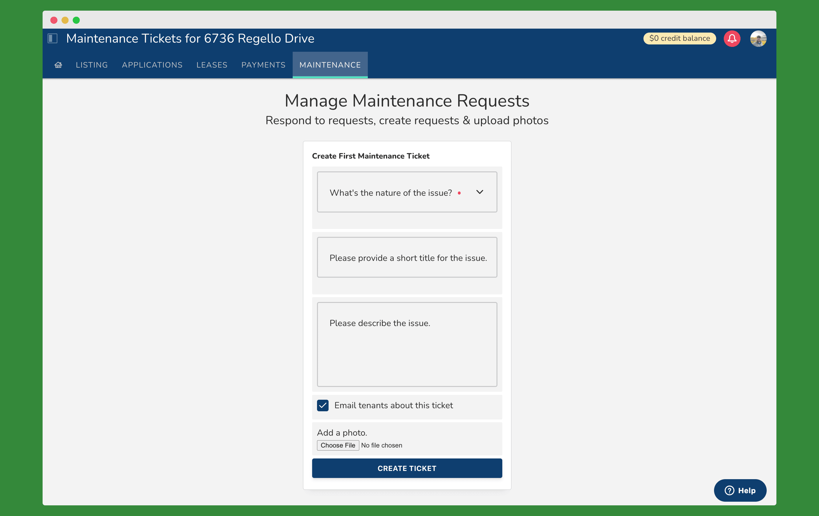 Cerere de întreținere disponibilă