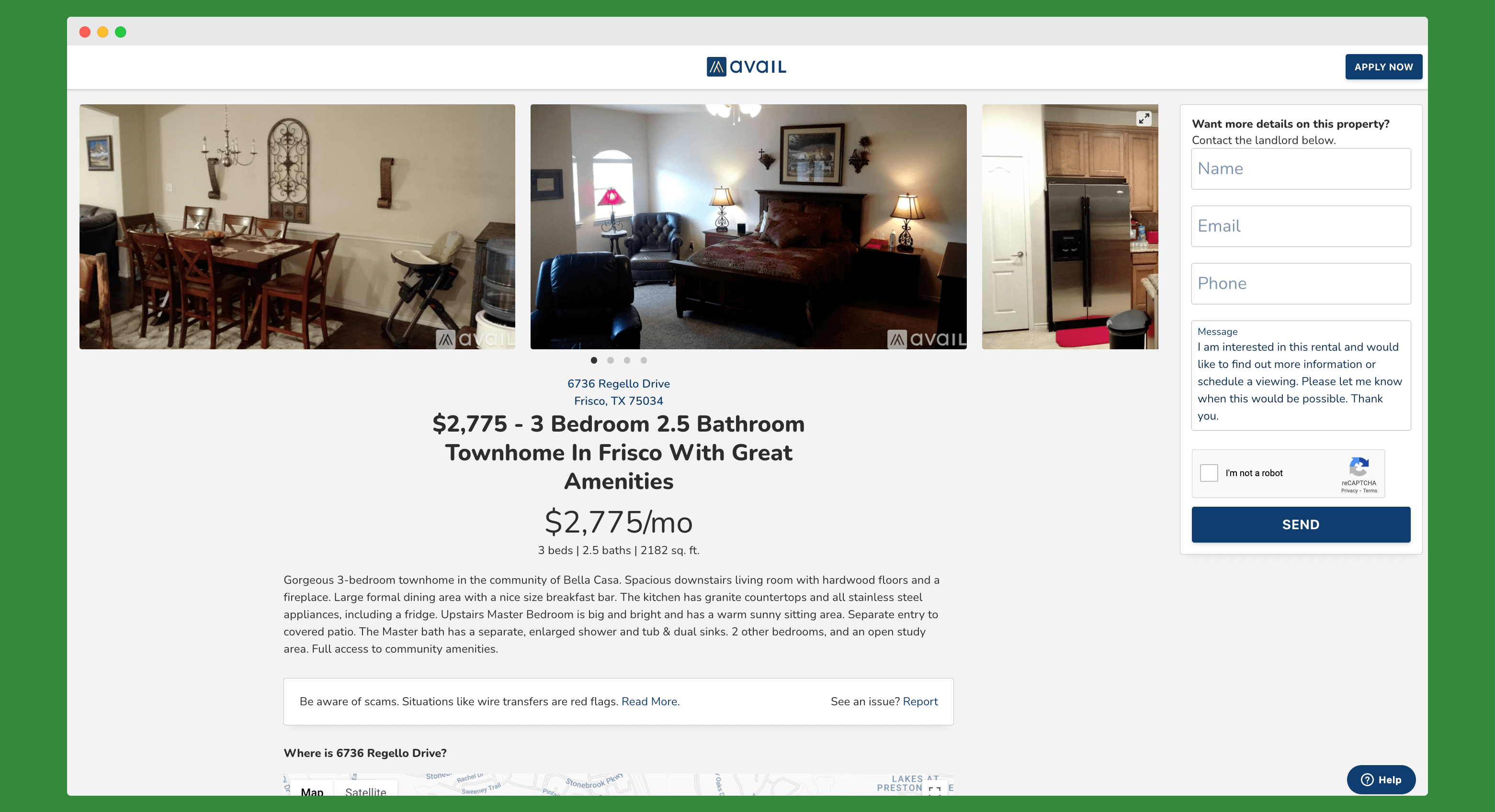 Pagina de listare a disponibilității