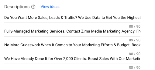 响应式搜索广告描述