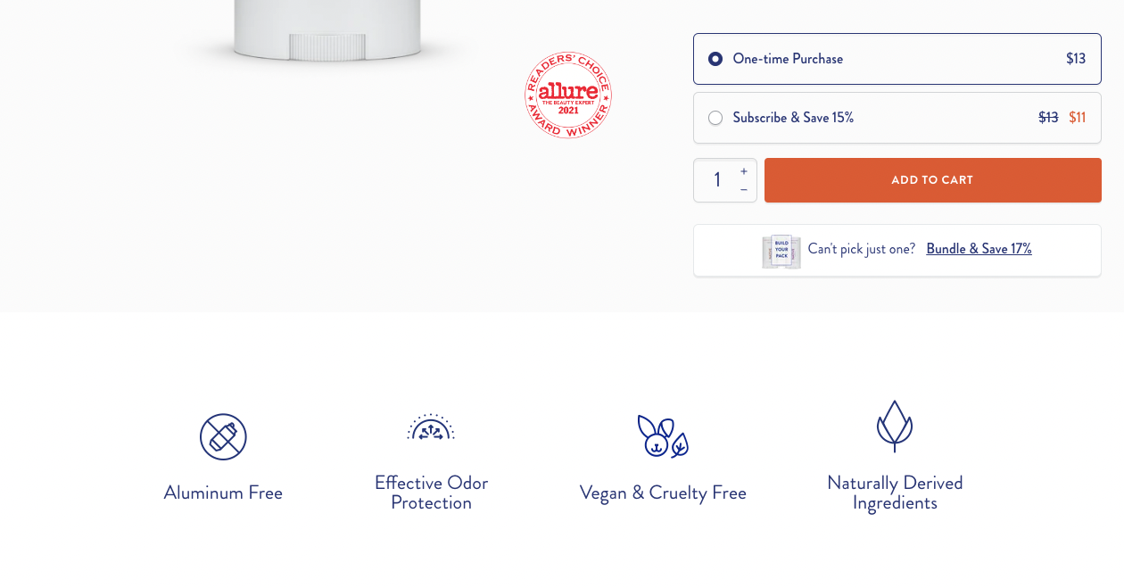 يقوم Native بتحويل العملاء المترددين من خلال عرض قسم به جميع مزايا مزيلات العرق الخاصة بهم