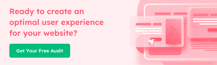 experiencia de usuario del sitio web CTA