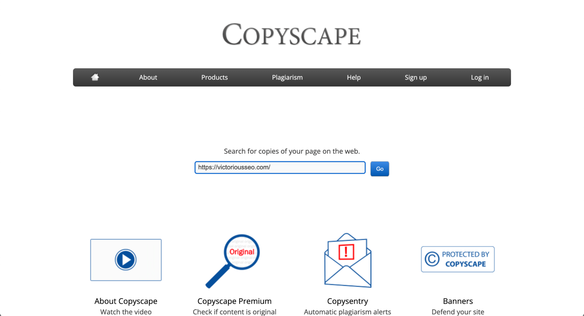 لقطة شاشة من copyscape