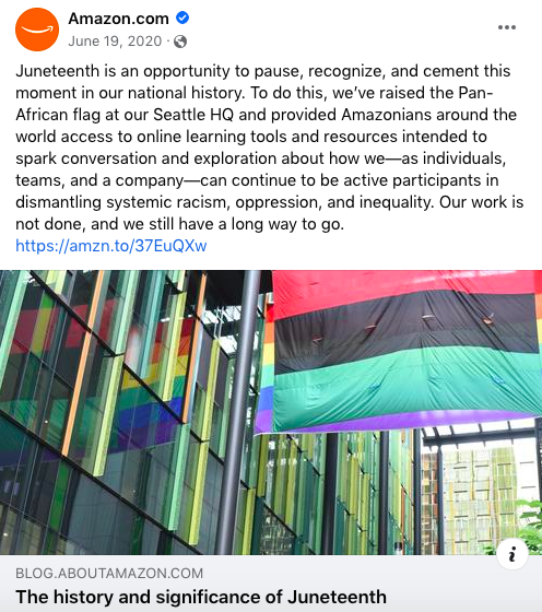 Tunjukkan dukungan untuk Juneteenth | Facebook.com