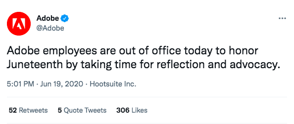 Tunjukkan dukungan untuk Juneteenth | Twitter.com