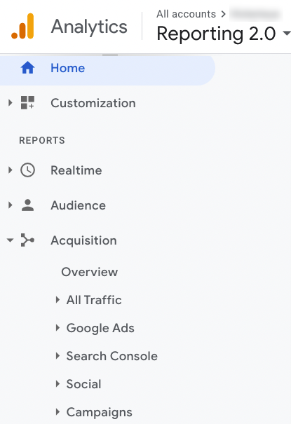 تظهر وحدة تحكم البحث الآن في قائمة Google Analytics