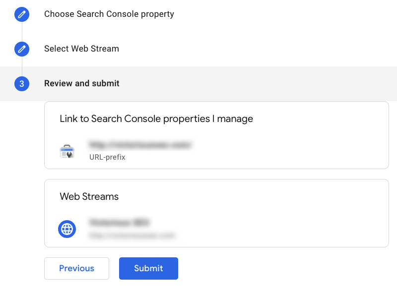 مراجعة رابط GA4 إلى GSC