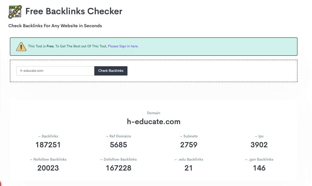 h-Supertools Darmowe sprawdzanie linków zwrotnych