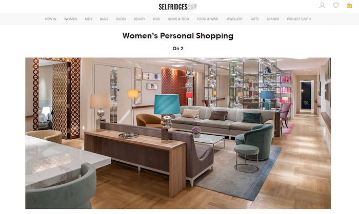 Experiencia de compra personal de Selfridges