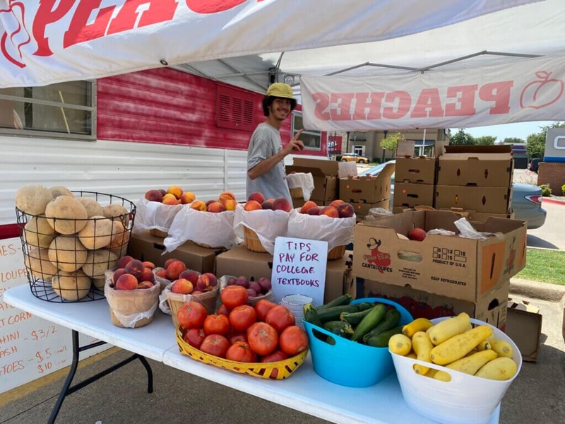 stand de produits en bord de route