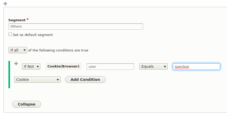 Condição do segmento