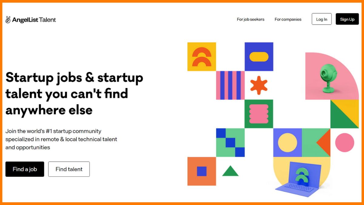 エンジェルリストのウェブサイト