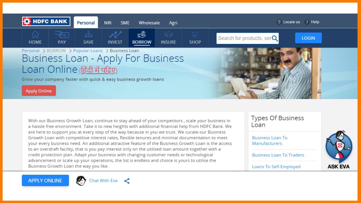 HDFC Banka İşletme Kredisi