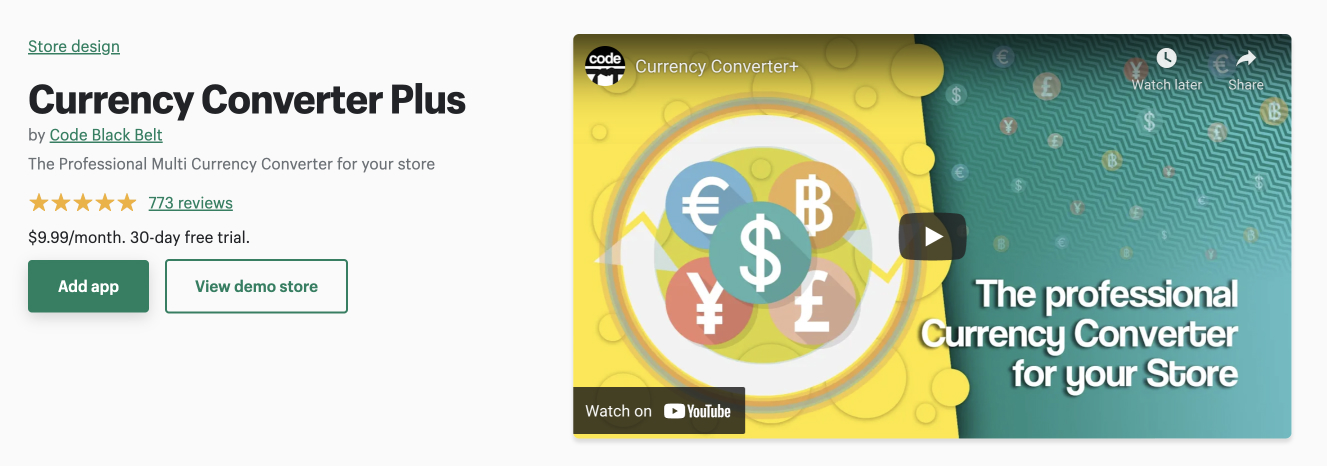 Shopify zmieniacz walut