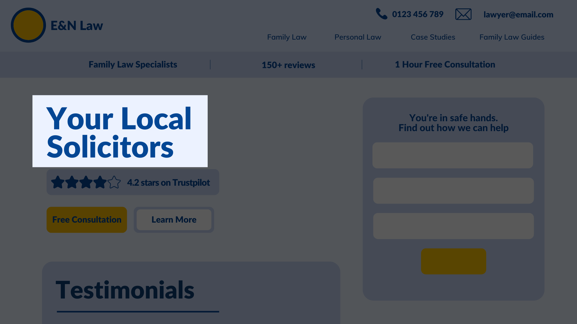 法律事務所のウェブサイトの見出しの例