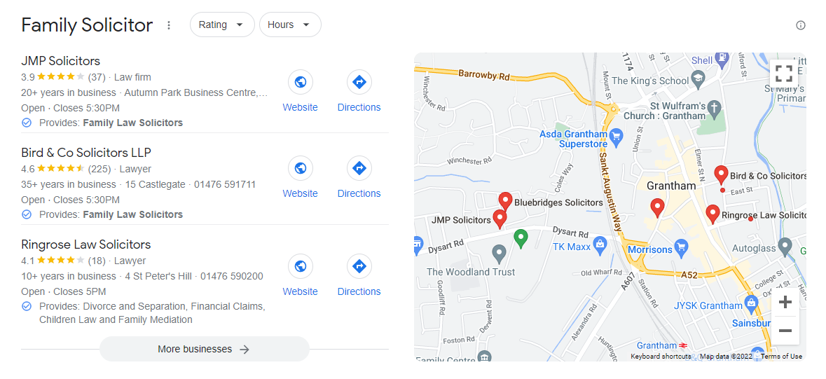 「近くの家族弁護士」のGoogle検索結果