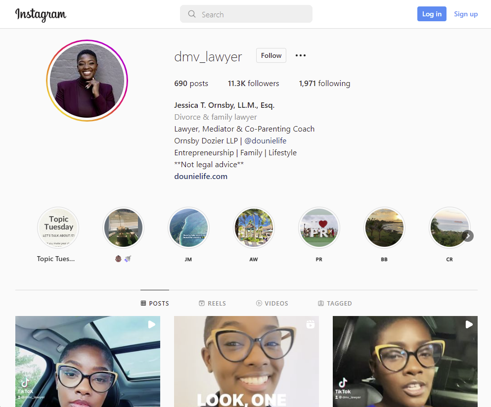 DMV_LawyerInstagramアカウントのスクリーンショット