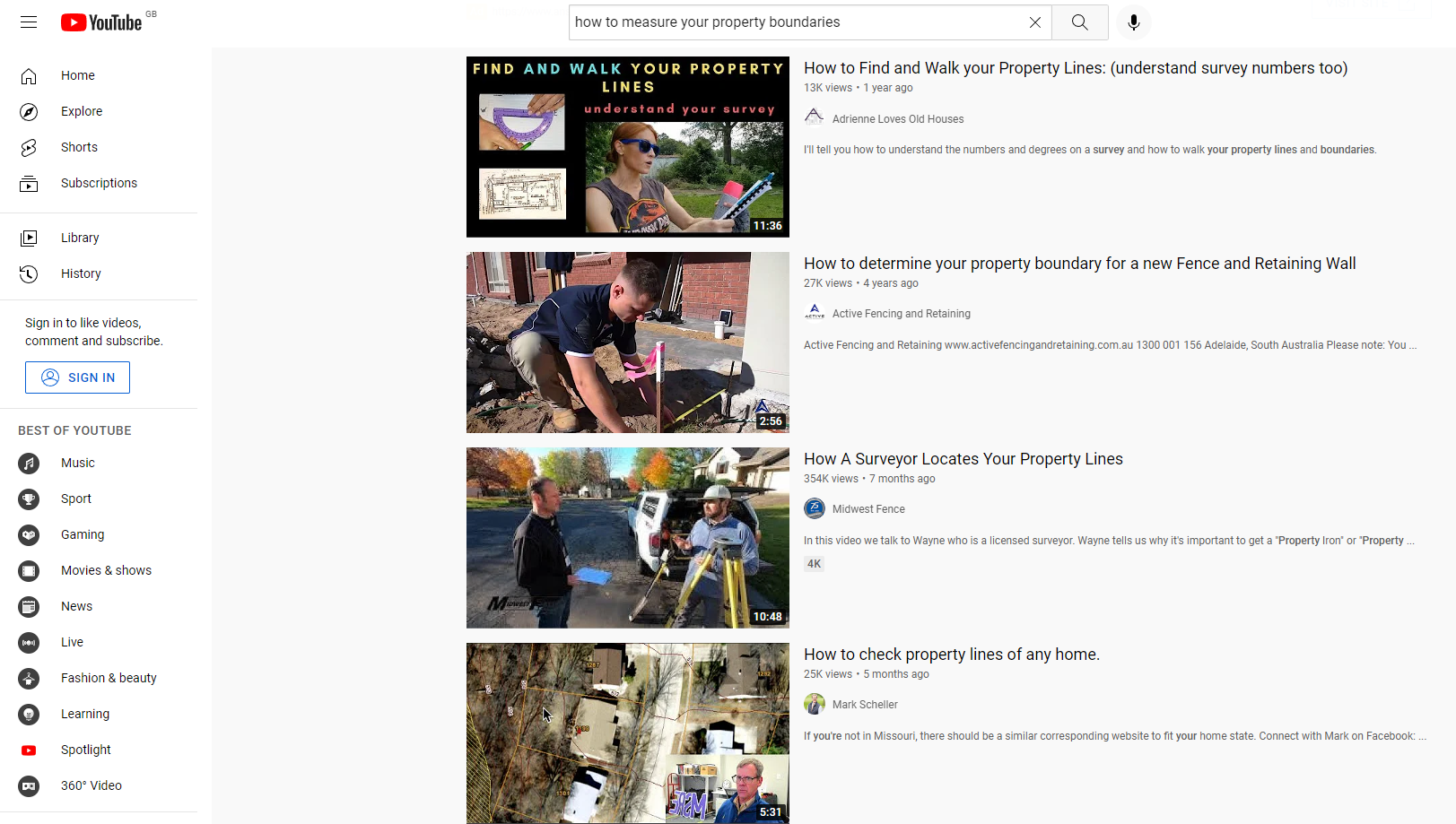 財産の境界を測定する方法をYouTubeで検索